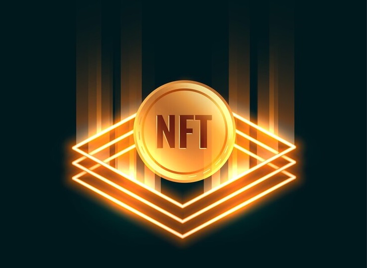 nft non fungible token coin with light rays 1017 36945