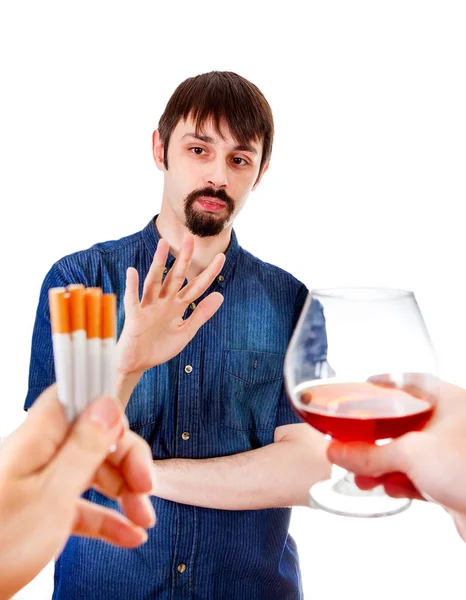 depositphotos 188342056 stock photo man refuses alcohol